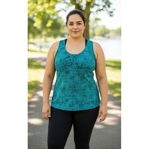 Patagonia Bandha Moisture Wicking Athletic Tank Turqoise Blue Womens Size Large